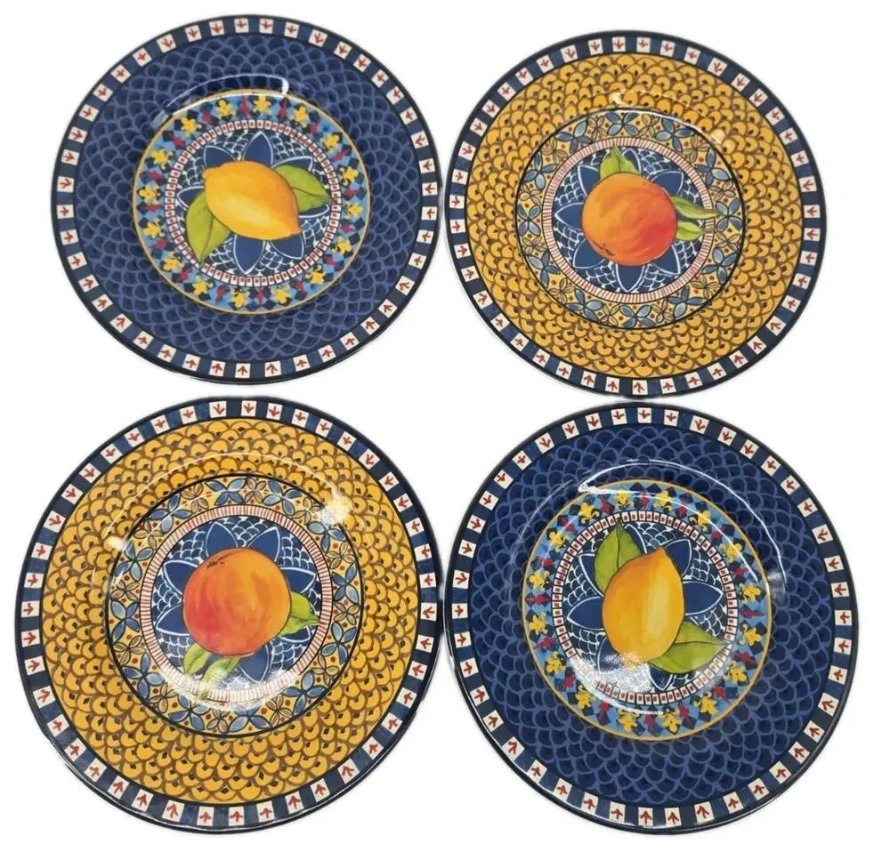 4 Williams Sonoma Sicily Melamine Salad Plates 8.5